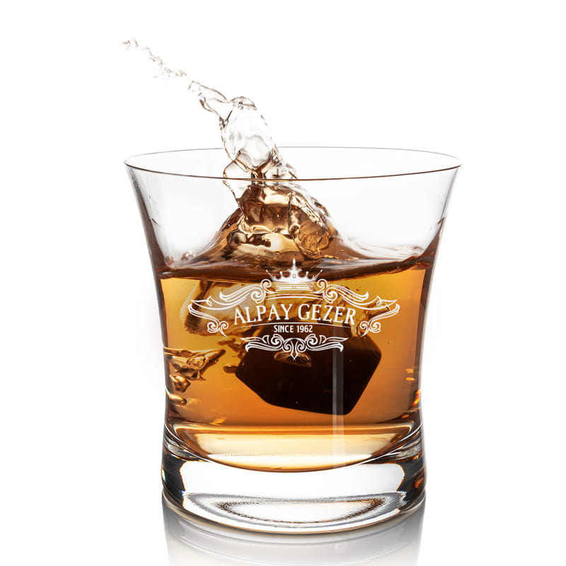 Erkek Arkadaşa Hediye İsme Özel Kutulu 2'li Viski Kadeh Seti