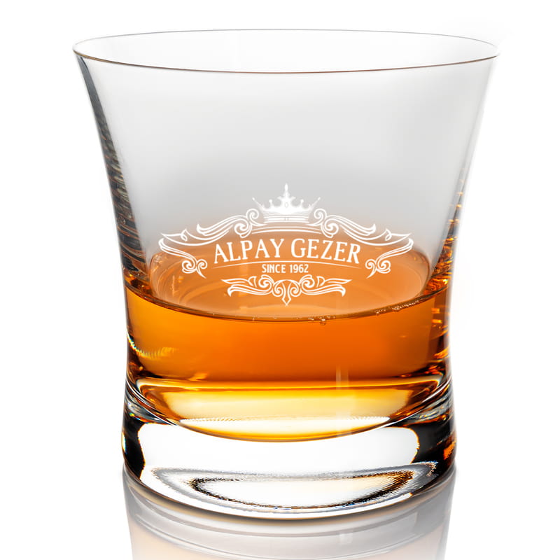 Erkek Arkadaşa Hediye İsme Özel Kutulu 2'li Viski Kadeh Seti