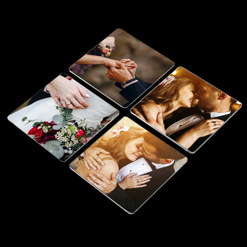 Fotoğraf Baskılı 4lü Akrilik Bardak Altlığı Seti