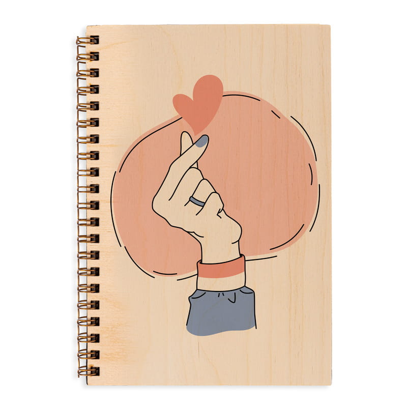 Girl Power Tasarımlı Ahşap Kapaklı Defter