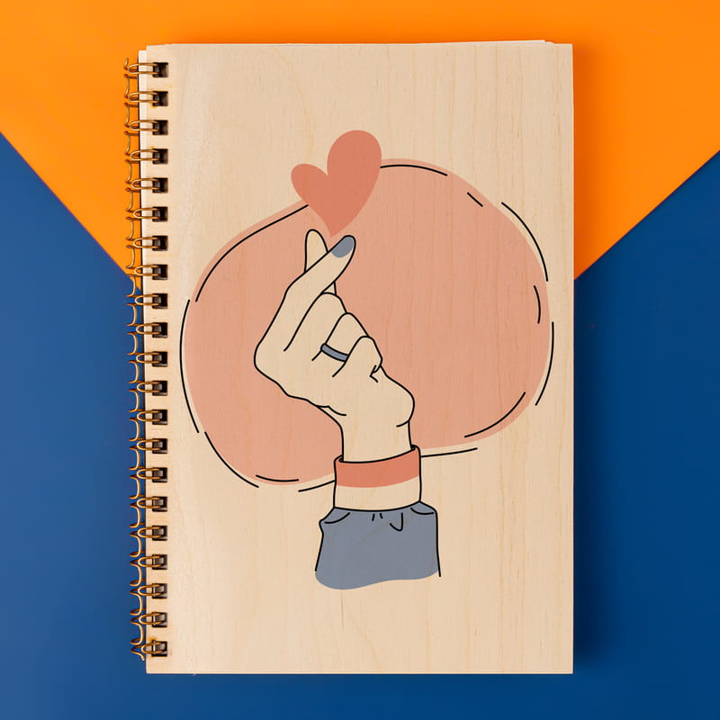 Girl Power Tasarımlı Ahşap Kapaklı Defter