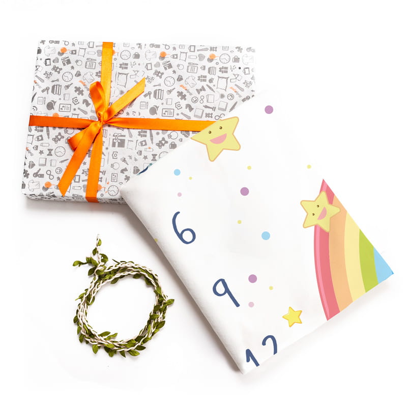 Gökkuşağı Yeni Doğan Bebek Hediyesi Aylık | Haftalık Fotoğraf Battaniyesi