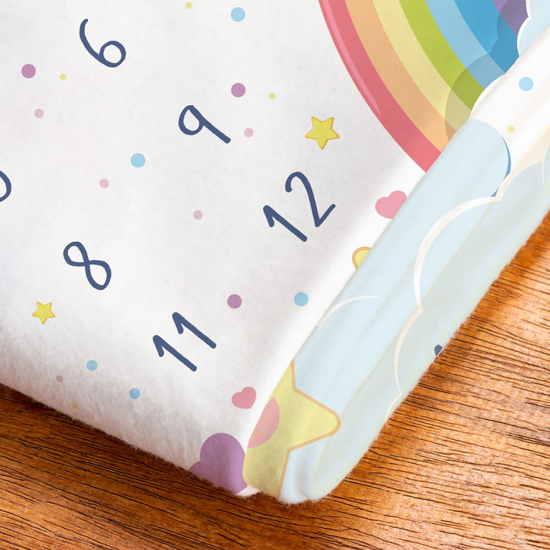 Gökkuşağı Yeni Doğan Bebek Hediyesi Aylık | Haftalık Fotoğraf Battaniyesi