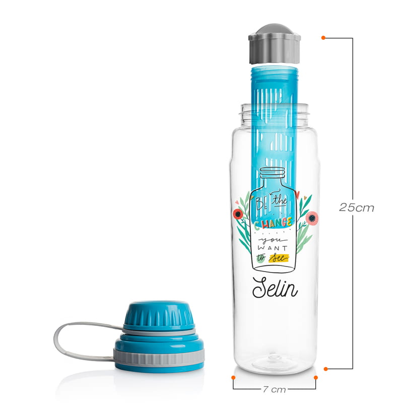 Görmek İstediğin Değişim Ol Mottolu Detoks Süzgeçli Matara