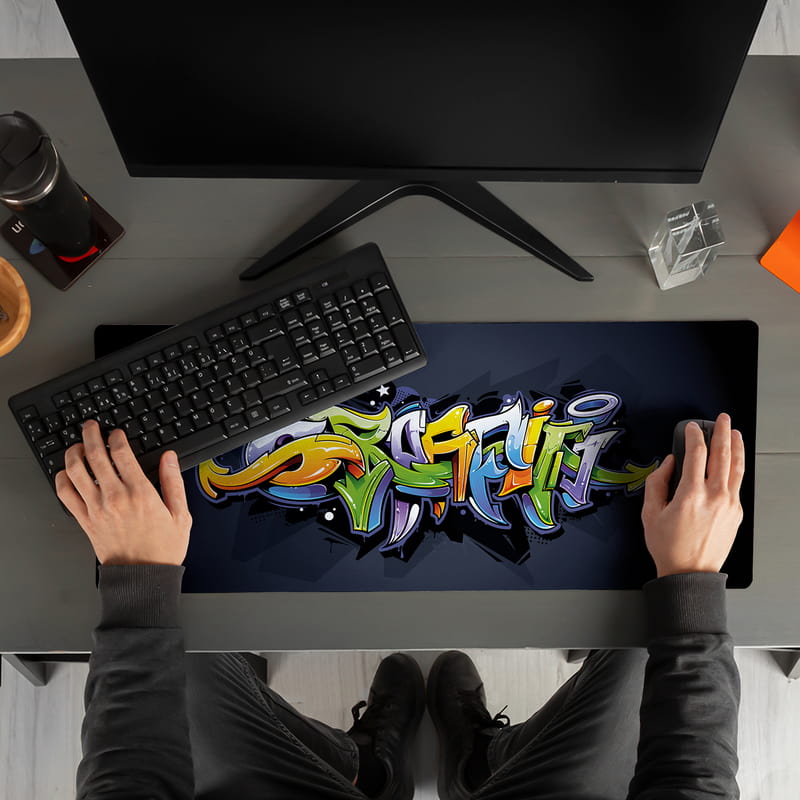 Grafiti Tasarımlı 70x30 Büyük Boy Mousepad