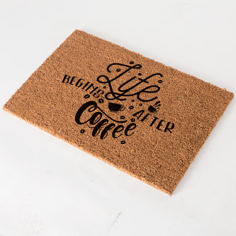 Hayat Kahveden Sonra Başlar Mottolu Cafelere Kapı Önü Paspas