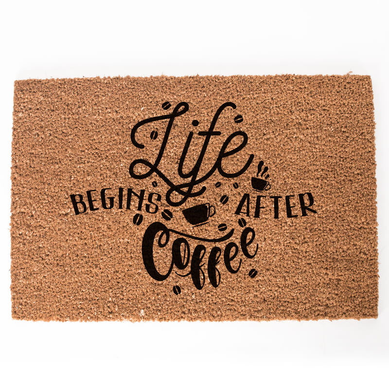 Hayat Kahveden Sonra Başlar Mottolu Cafelere Kapı Önü Paspas