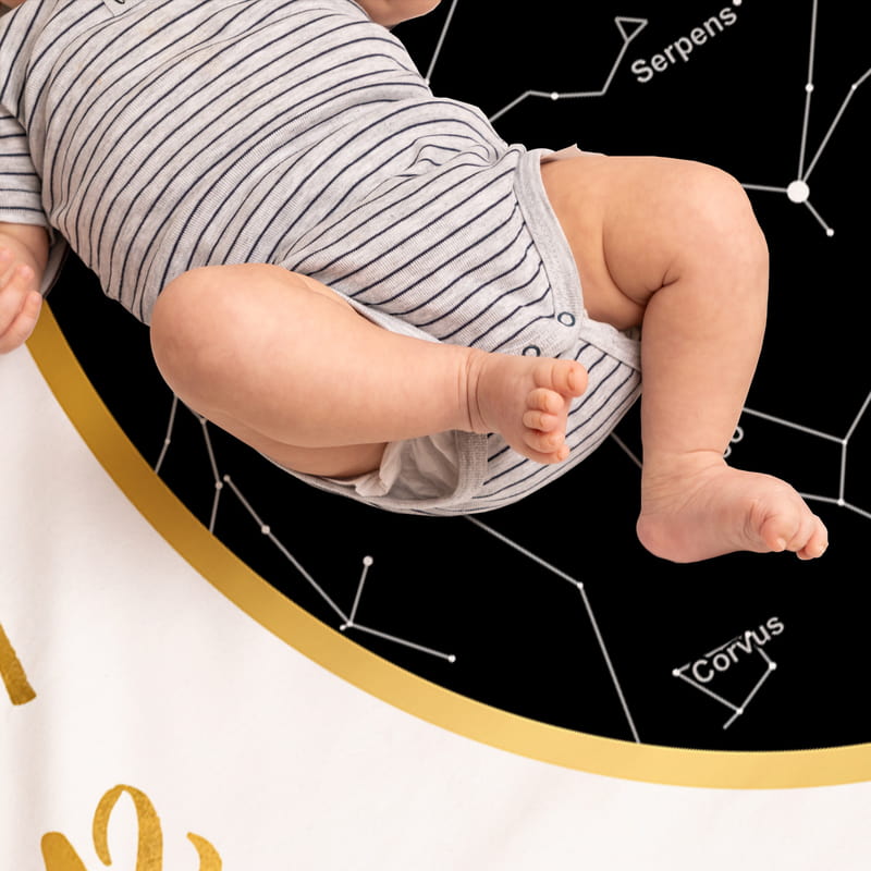 İsme Özel Bebeğinizin Doğduğu Gün Yıldız Haritası Baskılı Battaniye