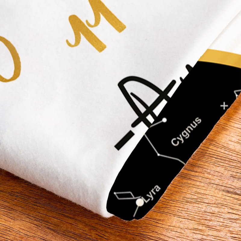 İsme Özel Bebeğinizin Doğduğu Gün Yıldız Haritası Baskılı Battaniye