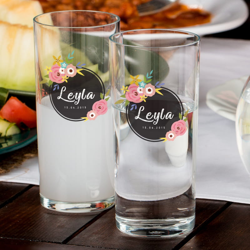 İsme Özel Dekoratif Rakı Kadehi Seti