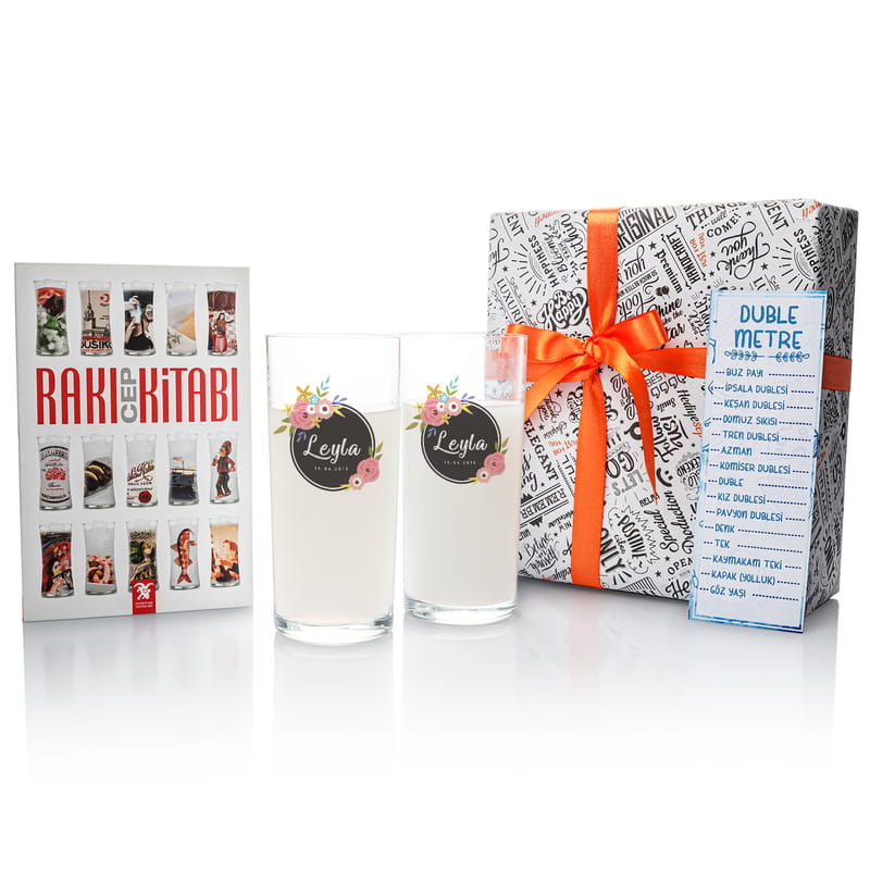 İsme Özel Dekoratif Rakı Kadehi Seti