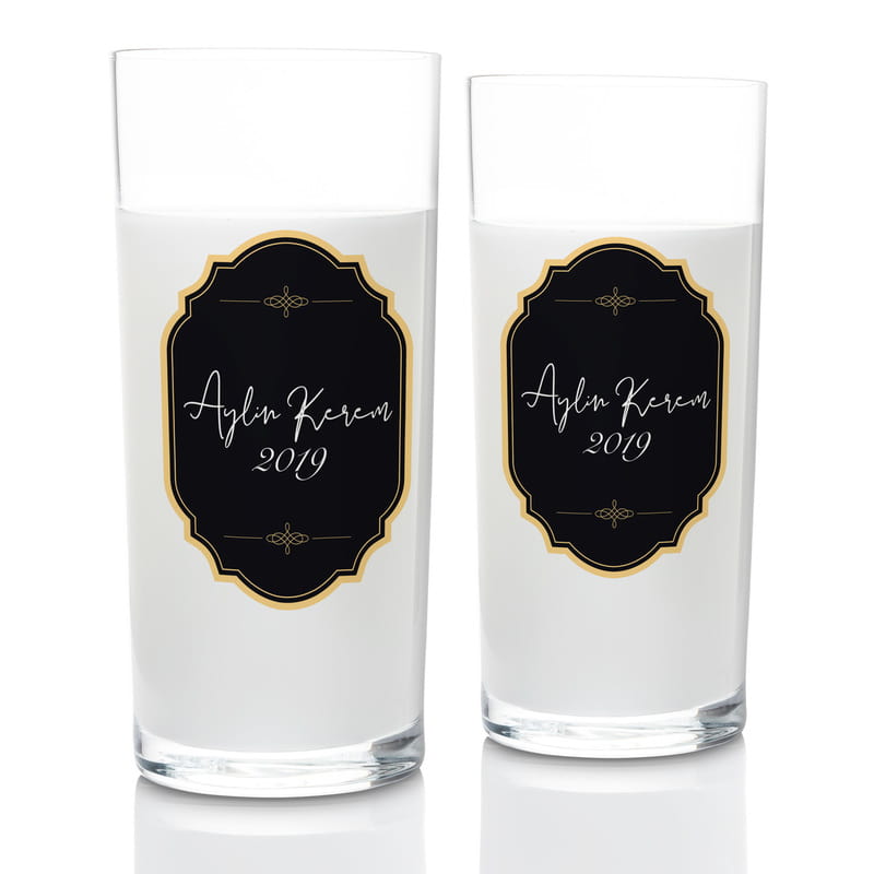 İsme Özel İmza Tasarımlı Rakı Kadehi Karaf Seti