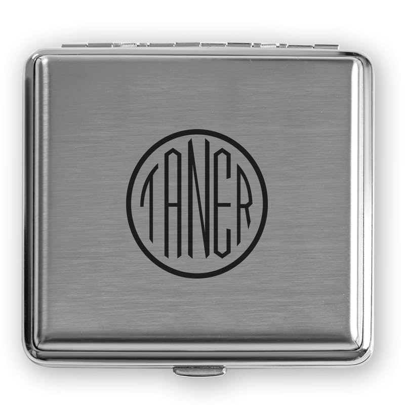 İsme Özel Monogram Logo Tasarımlı Metal Sigara Tabakası