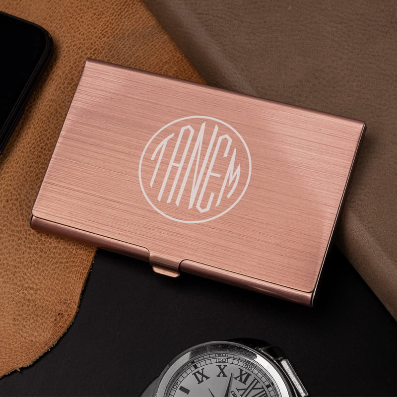 İsme Özel Monogram Logo Tasarımlı Rose Katvizitlik