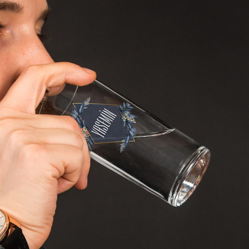 Kişiye Özel İsim Yazılı Dekoratif Rakı Kadehi Seti