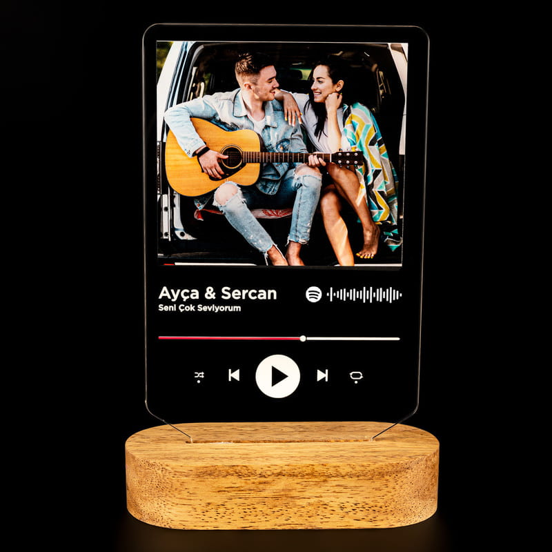Kişiye Özel Spotify Tasarımlı Fotoğraflı Led Lamba
