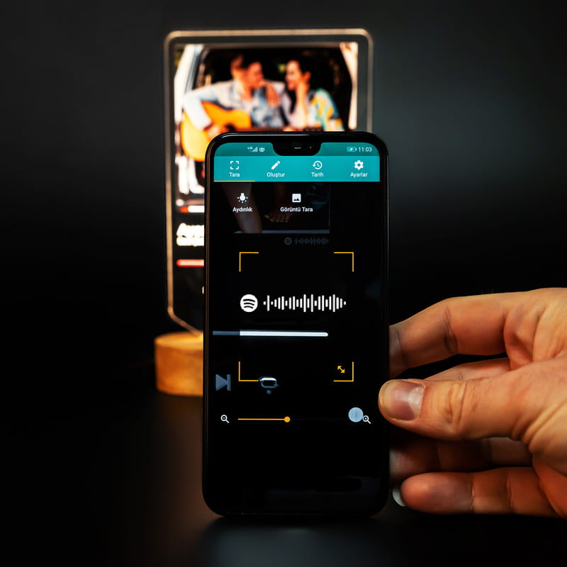 Kişiye Özel Spotify Tasarımlı Fotoğraflı Led Lamba