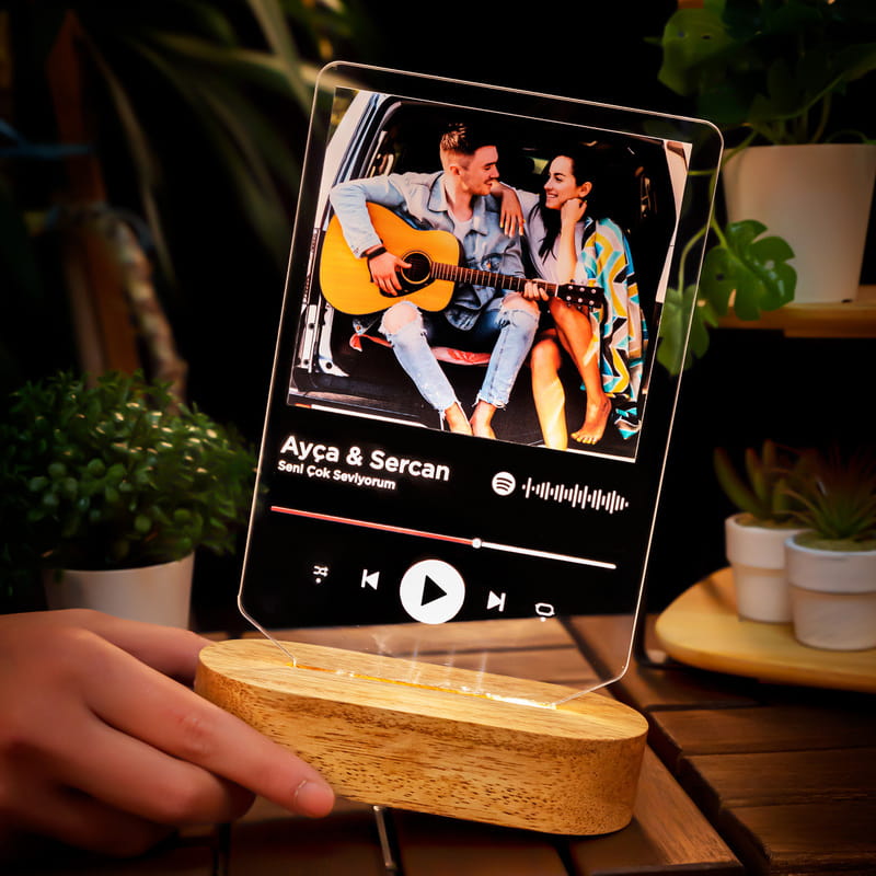 Kişiye Özel Spotify Tasarımlı Fotoğraflı Led Lamba