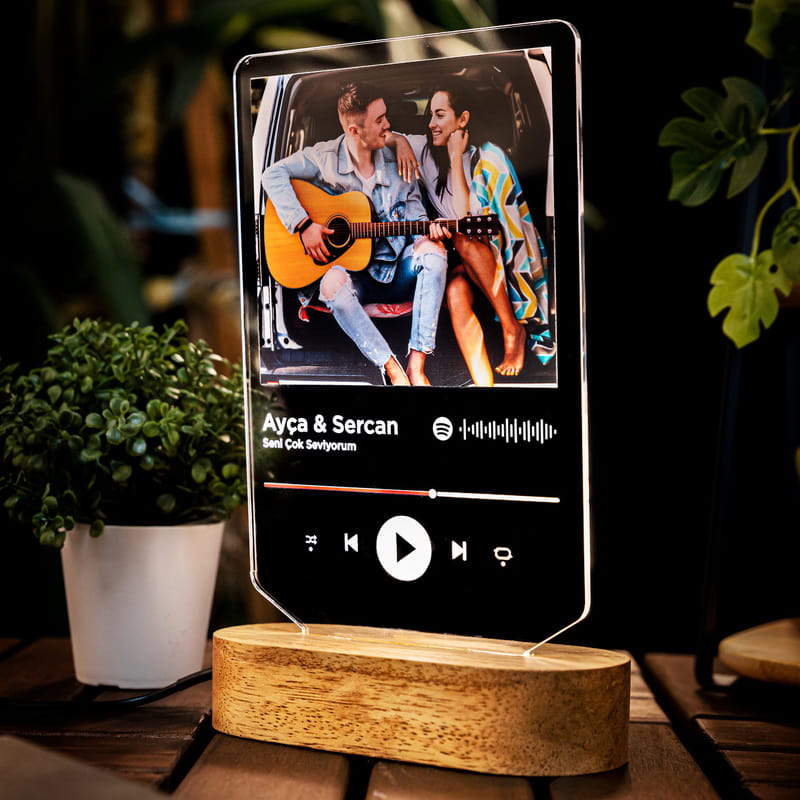 Kişiye Özel Spotify Tasarımlı Fotoğraflı Led Lamba