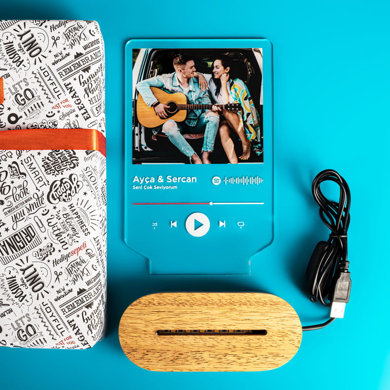 Kişiye Özel Spotify Tasarımlı Fotoğraflı Led Lamba