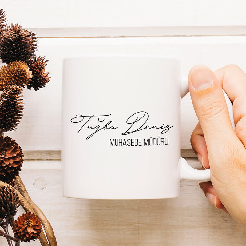 Kişiye Özel Yeni İş Hediyesi Porselen Kupa