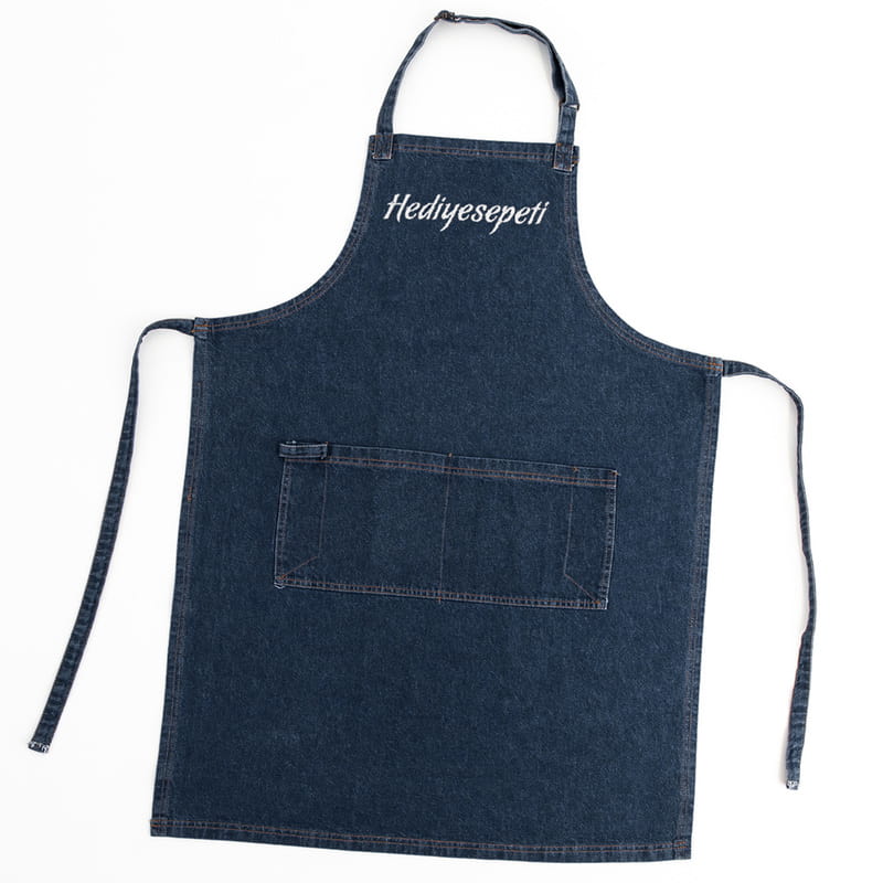 Kurumsal Logo Nakış İşlemeli Kot Mutfak Önlüğü