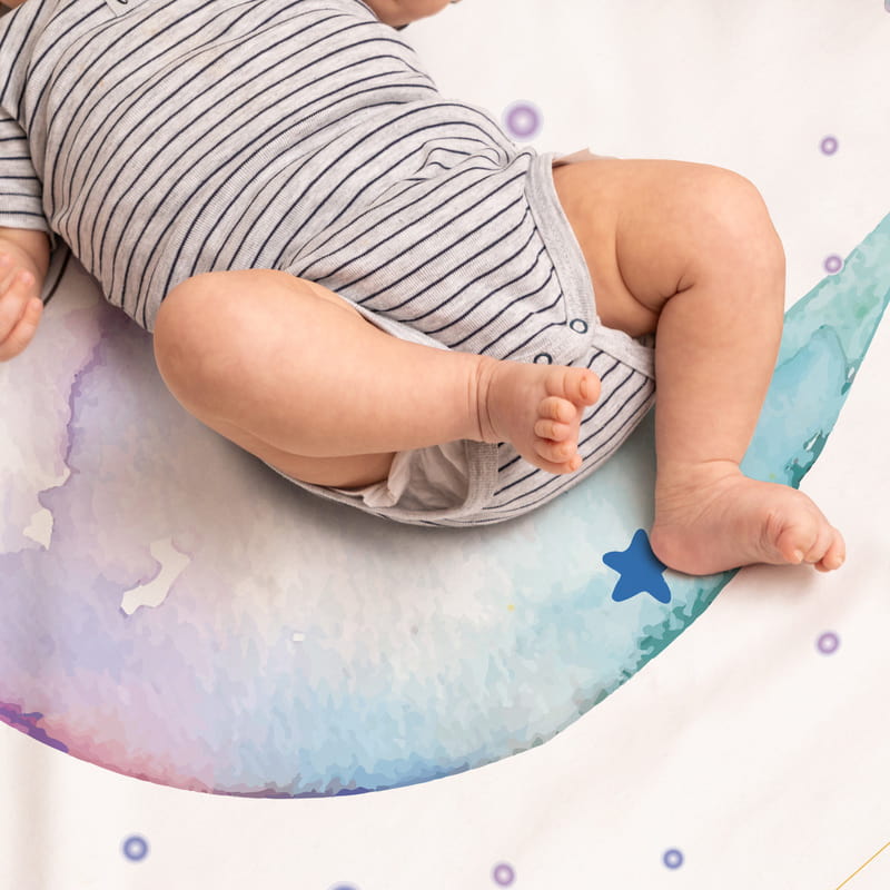 Mavi Ay'a Yolculuk Aylık | Haftalık Bebek Hediyesi Çekim Battaniyesi