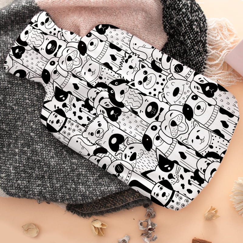 Minimal Sevimli Köpek Tasarımlı Sıcak Su Torbası