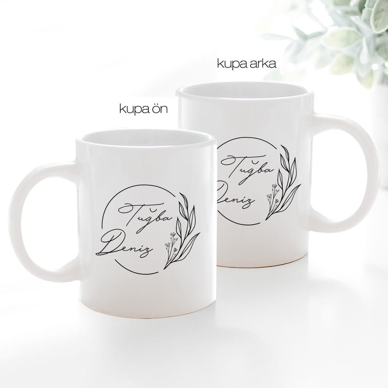 Minimal Tasarımlı İsme Özel Hediye Kahve Kupası