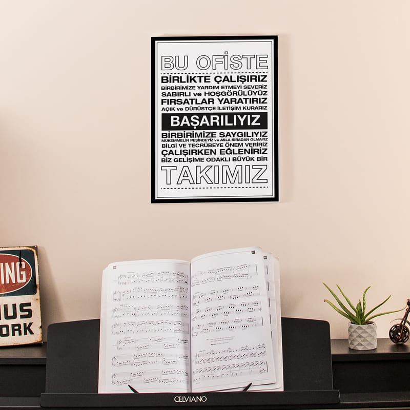 Ofise Motivasyon Panosu 30x40 Kurumsal Hediyelik Kanvas Tablo