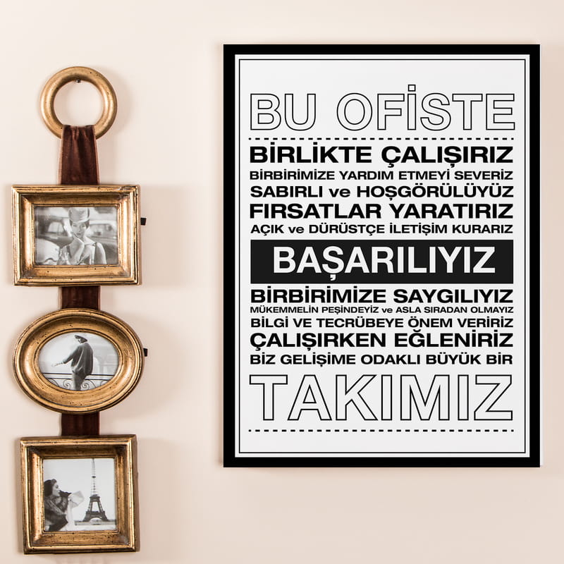 Ofise Motivasyon Panosu 30x40 Kurumsal Hediyelik Kanvas Tablo