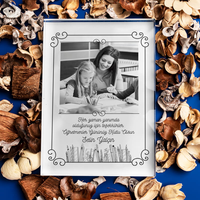 Öğretmen Eşe Hediye Fotoğraf Baskılı Akrilik Çerçeve