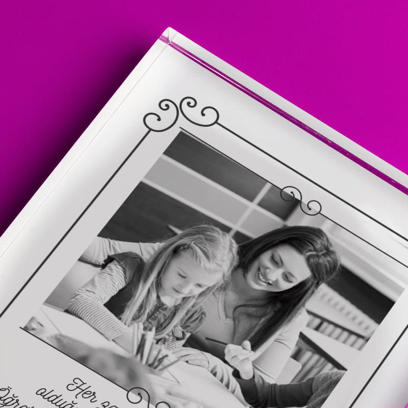 Öğretmen Eşe Hediye Fotoğraf Baskılı Akrilik Çerçeve