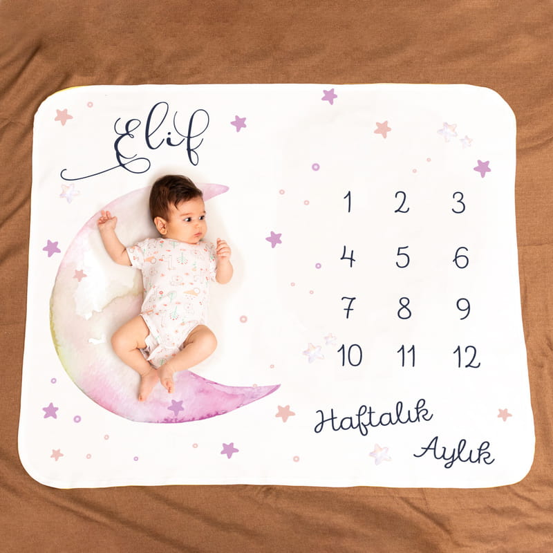 Pembe Ay�a Yolculuk Aylık Haftalık Bebek Hediyesi Çekim