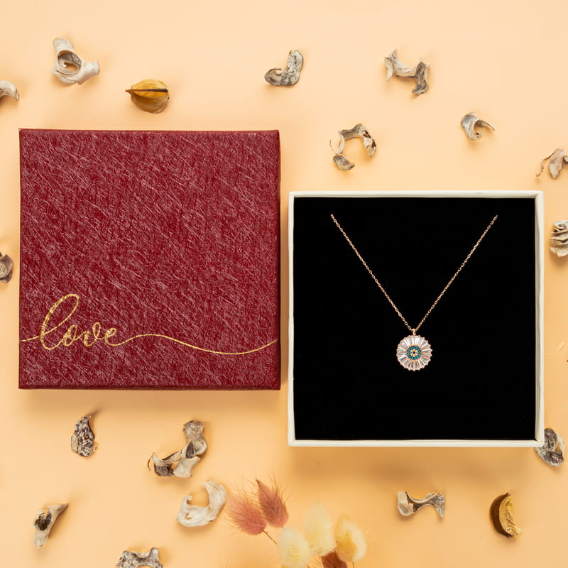 Rose Gümüş Papatya Kolye