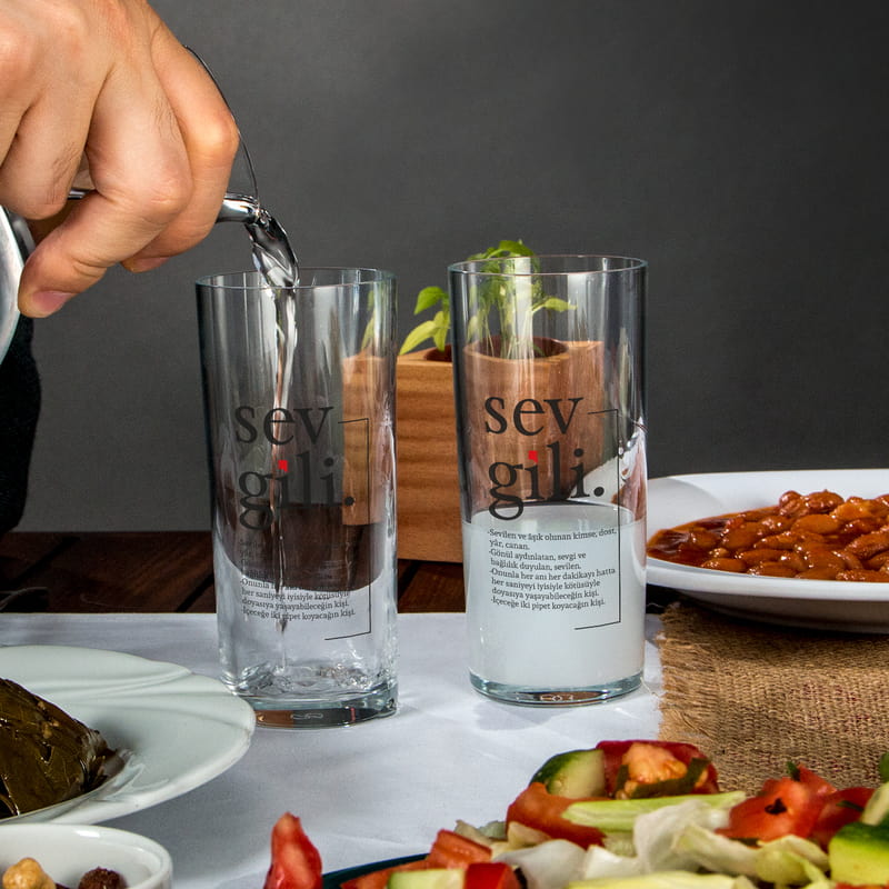 Sevgili Kelime Anlamlı Rakı Kadehi Seti