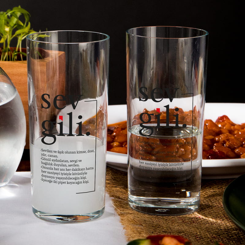 Sevgili Kelime Anlamlı Rakı Kadehi Seti