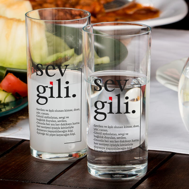 Sevgili Kelime Anlamlı Rakı Kadehi Seti