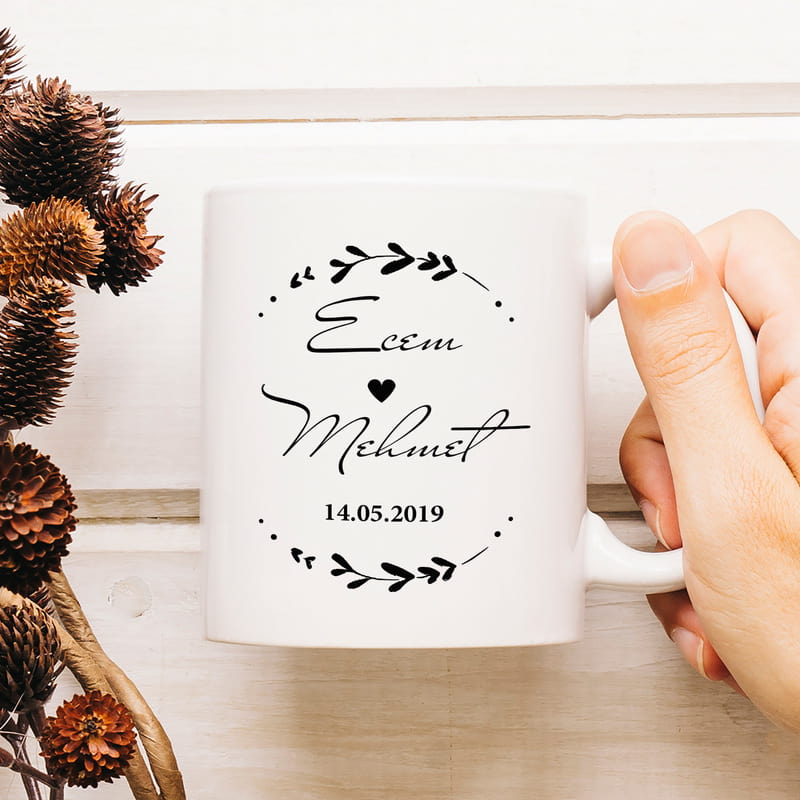 Sevgiliye Yıldönümü Hediyesi İsim Yazılı Kahve Kupası