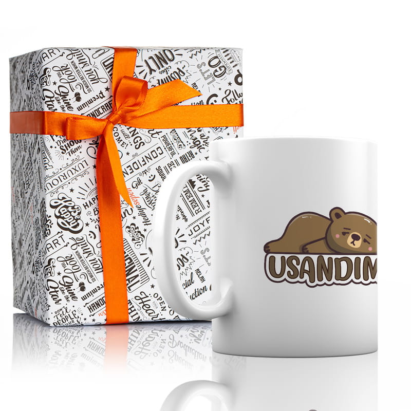 Usandım Mesajlı Sevimli Yorgun Ayı Hediye Porselen Kupa