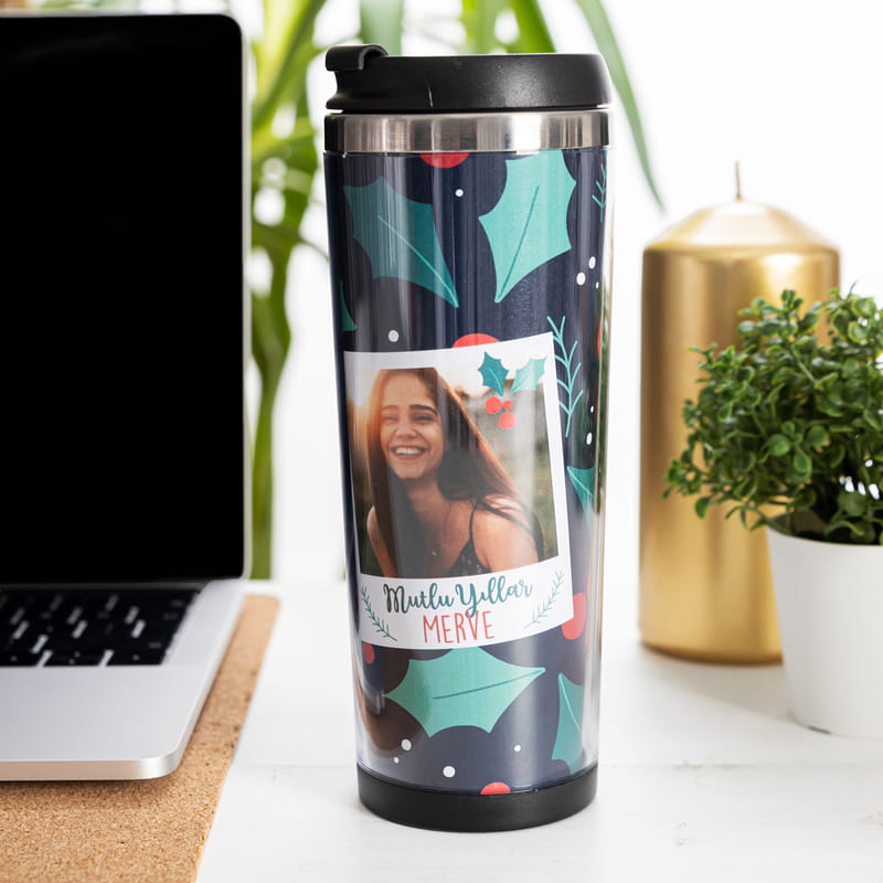 Yeni Yıl Hediyesi Fotoğraf Baskılı İsme Özel Baskılı Termos