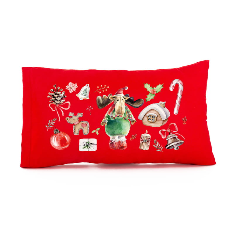 Yılbaşı Hediyesi Suluboya Desenli Yastık