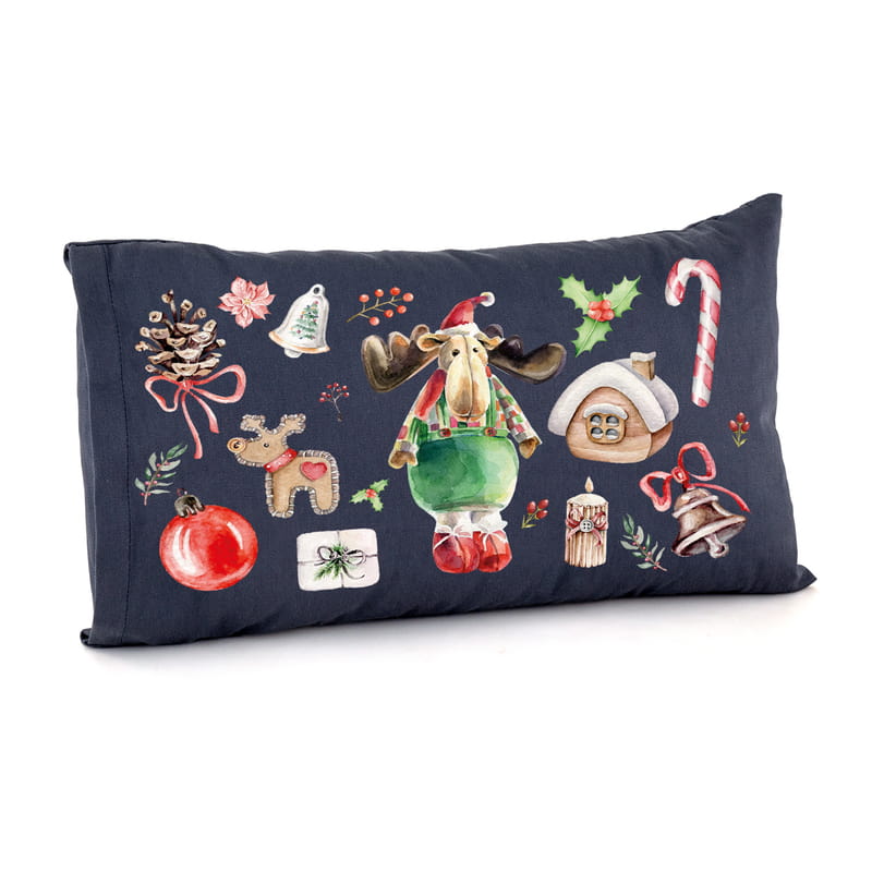 Yılbaşı Hediyesi Suluboya Desenli Yastık