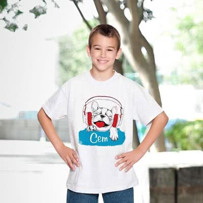 Erkek Çocuklarına Özel İsim Yazılı Tişört - %100 Pamuklu Kumaş
