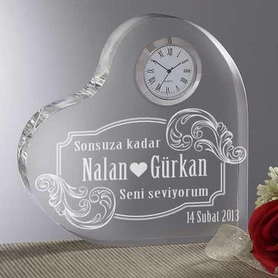 Doğum Günü Hediyesi Kalp Masa Saati