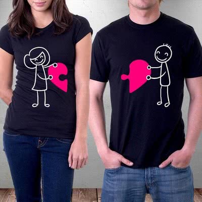 Sevgililere Özel Aşk Puzzle T-shirt