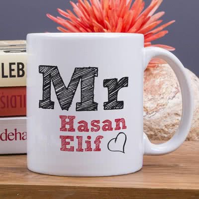 Sevgiliye Özel İsimli Çift Kupası