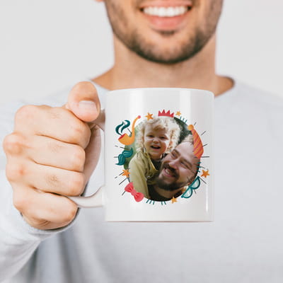 Babaya Hediye Fotoğraflı Mesajlı Porselen Kupa Bardak