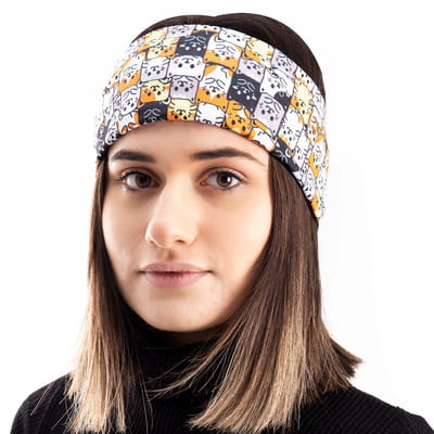 Kadınlara Özel Sevimli Kedi Desenli Bandana Maske