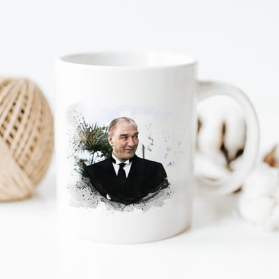 Atatürk Fotoğraf Baskılı Porselen Kupa